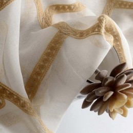 Rideau Transparent Brodé En Nid D'Abeille Sur Mesure, Tissu Abstrait Américain Pour Salon Et Chambre À Coucher