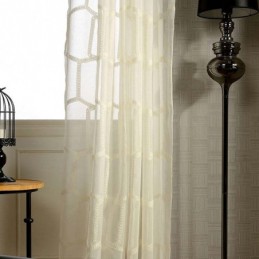 Rideau Transparent Brodé En Nid D'Abeille Sur Mesure, Tissu Abstrait Américain Pour Salon Et Chambre À Coucher