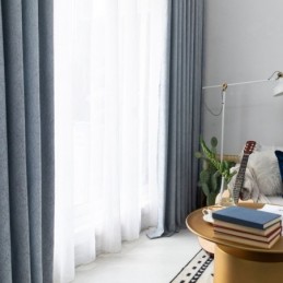 Rideau Occultant Élégant Sur Mesure, Couleur Unie, Pour Chambre À Coucher Ou Bureau