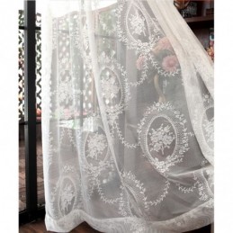 Rideau Transparent De Style Européen Sur Mesure, Panneau De Rideau En Dentelle, Rosace Et Miroir, Voile Pour Balcon, Baie Vitrée