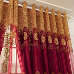 Rideau En Voile Classique Minimaliste Sur Mesure, Rideau En Jacquard Européen Pour Salon, Fenêtre