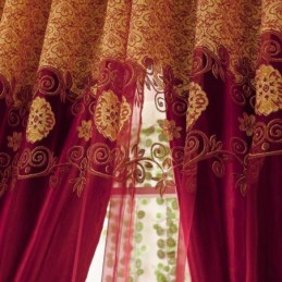 Rideau En Voile Classique Minimaliste Sur Mesure, Rideau En Jacquard Européen Pour Salon, Fenêtre