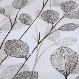 Rideau Simple Imprimé Feuilles, Fabriqué Sur Mesure, Style Nordique, Gris, Pour Salon, Chambre À Coucher, Bureau