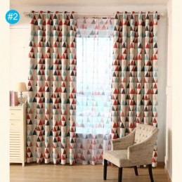 Rideau Géométrique Nordique Sur Mesure, Tissu Triangle Vert Pour Salon Et Chambre À Coucher