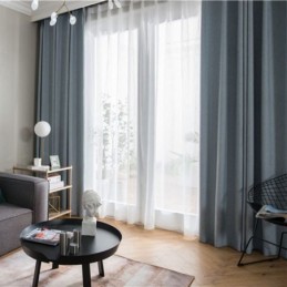 Rideau Occultant En Lin Sur Mesure, Couleur Unie, Protection De L'Environnement, Obscurcissement De La Pièce