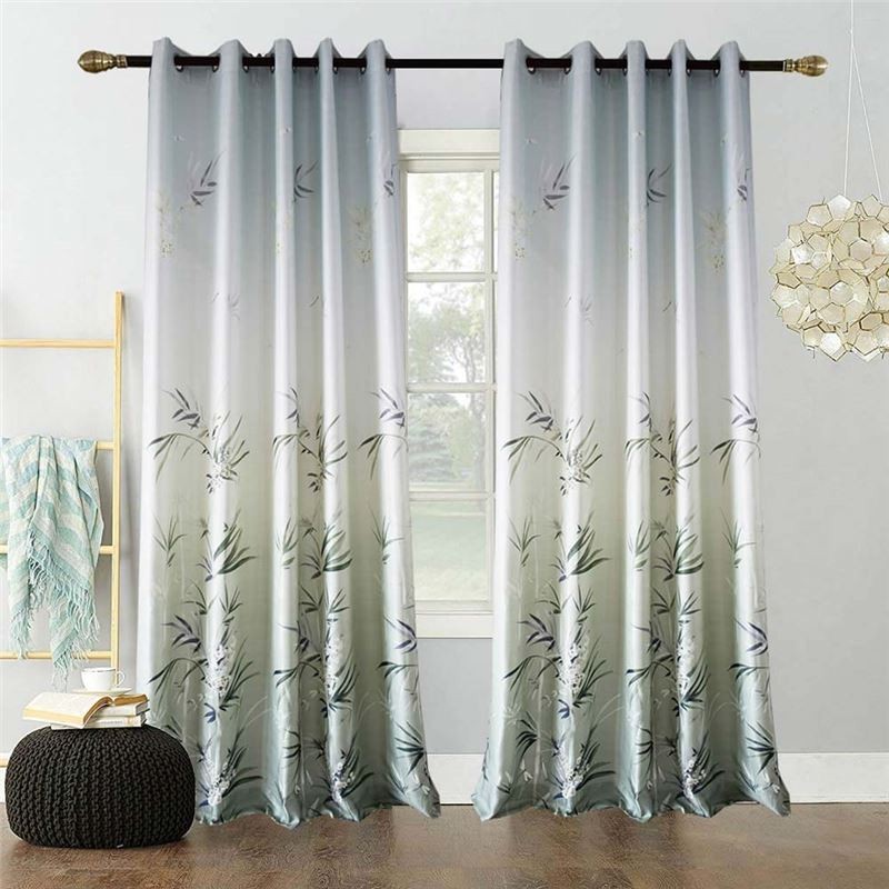 Rideau En Bambou Vert Sur Mesure, Impression Moderne, Semi-Occultant, Pour Salon, Chambre D'Enfant