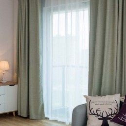 Rideau Occultant Vert Uni Sur Mesure, Tissu Moderne Et Simple Pour Salon Et Chambre À Coucher