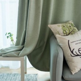 Rideau Occultant Vert Uni Sur Mesure, Tissu Moderne Et Simple Pour Salon Et Chambre À Coucher