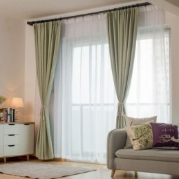 Rideau Occultant Vert Uni Sur Mesure, Tissu Moderne Et Simple Pour Salon Et Chambre À Coucher