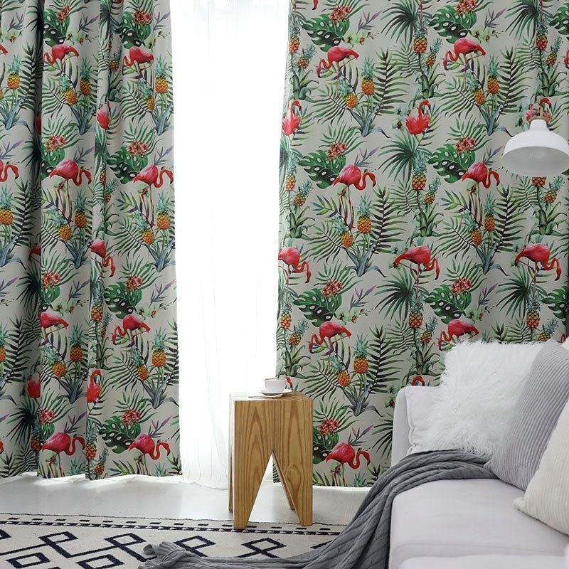 Rideau Occultant Sur Mesure Motif Flamant Rose Rideau Sur Mesure Motif Animalier De La Jungle