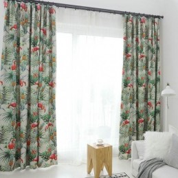 Rideau Occultant Sur Mesure Motif Flamant Rose Rideau Sur Mesure Motif Animalier De La Jungle