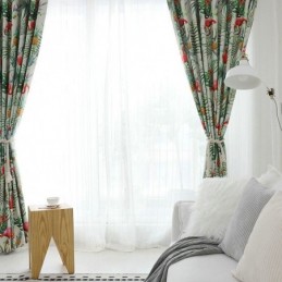 Rideau Occultant Sur Mesure Motif Flamant Rose Rideau Sur Mesure Motif Animalier De La Jungle