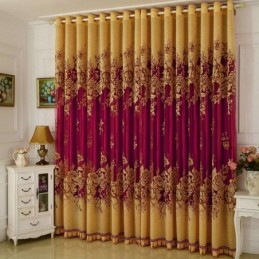 Rideau Transparent Luxueux Sur Mesure, Jacquard, Motif Pivoine Jaune, Pour Salon, Chambre À Coucher