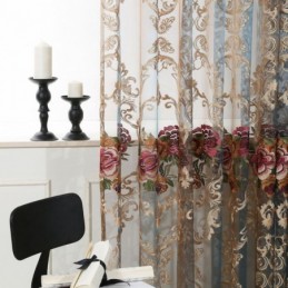 Rideau Transparent Nordique Sur Mesure, Luxueux Et Respirant, Brodé, Pour Salon