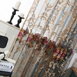 Rideau Transparent Nordique Sur Mesure, Luxueux Et Respirant, Brodé, Pour Salon