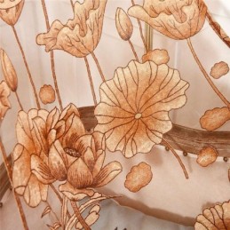 Rideau En Voile Minimaliste Moderne Sur Mesure, Rideau En Jacquard Marron Pour Fenêtre De Salon