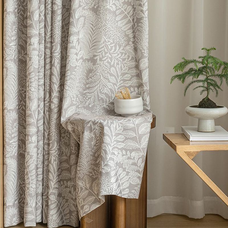 Rideaux À Imprimé Feuilles En Polyester De Style Américain