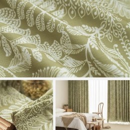 Rideaux À Imprimé Feuilles En Polyester De Style Américain