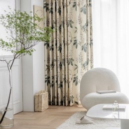 Rideaux De Style Américain À Imprimé Végétal