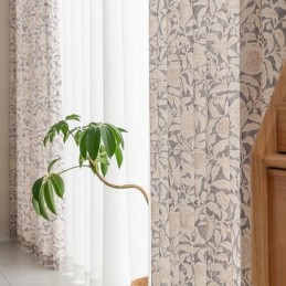 Rideau Imprimé Américain Sur Mesure En Polyester Motif Fleur De Grenade