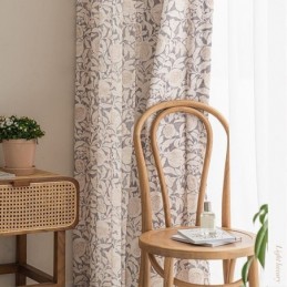 Rideau Imprimé Américain Sur Mesure En Polyester Motif Fleur De Grenade