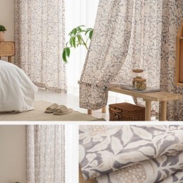Rideau Imprimé Américain Sur Mesure En Polyester Motif Fleur De Grenade