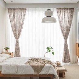 Rideau Imprimé Américain Sur Mesure En Polyester Motif Fleur De Grenade
