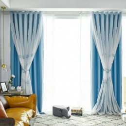 Rideau De Style Américain Sur Mesure, Occultant, Brodé De Feuilles De Lotus