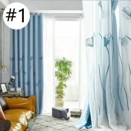 Rideau De Style Américain Sur Mesure, Occultant, Brodé De Feuilles De Lotus
