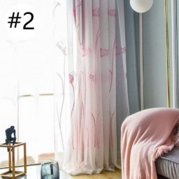 Rideau De Style Américain Sur Mesure, Occultant, Brodé De Feuilles De Lotus