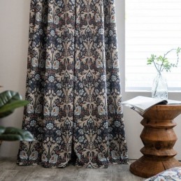 Rideaux Américains En Coton Et Lin À Imprimé Floral