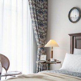 Rideaux Américains En Coton Et Lin À Imprimé Floral