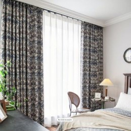 Rideaux Américains En Coton Et Lin À Imprimé Floral