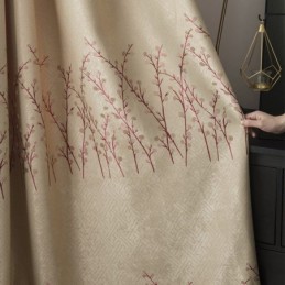 Rideau Sur Mesure Rideau Américain En Jacquard Végétal