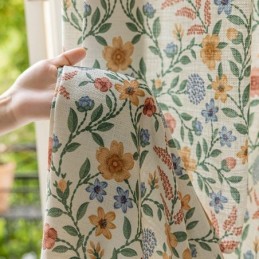 Rideaux En Lin Style Américain À Petits Imprimés Floraux