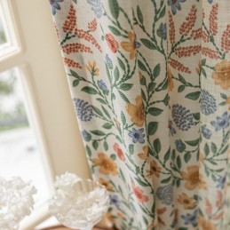 Rideaux En Lin Style Américain À Petits Imprimés Floraux