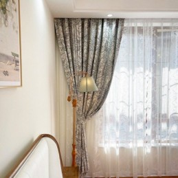 Rideaux Chenille Jacquard Américain Foncé
