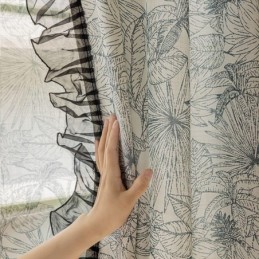 Rideaux En Coton Et Lin Imprimés De Plantes Américaines