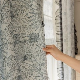 Rideaux En Coton Et Lin Imprimés De Plantes Américaines