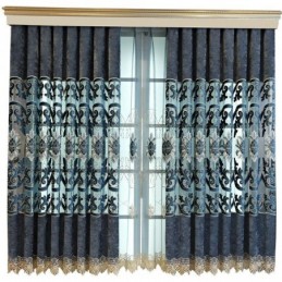 Rideau Semi-Occultant Sur Mesure, Broderie Florale Européenne, Pour Salon Et Chambre À Coucher