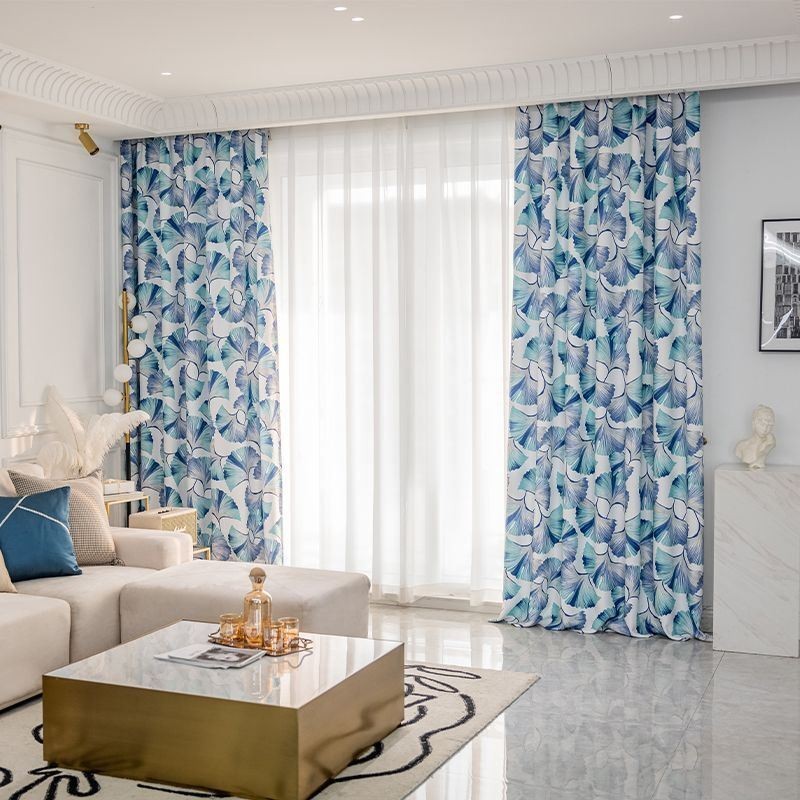 Rideau Sur Mesure Rideau Style Nordique Imprimé Feuilles