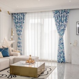 Rideau Sur Mesure Rideau Style Nordique Imprimé Feuilles