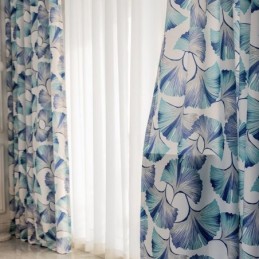 Rideau Sur Mesure Rideau Style Nordique Imprimé Feuilles