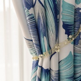 Rideau Sur Mesure Rideau Style Nordique Imprimé Feuilles
