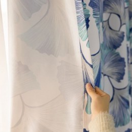 Rideau Sur Mesure Rideau Style Nordique Imprimé Feuilles