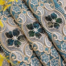 Rideaux Semi-Occultants En Chenille Brodés De Fleurs Européennes Pour Salon Et Chambre À Coucher