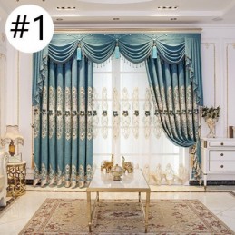Rideaux Semi-Occultants En Chenille Brodés De Fleurs Européennes Pour Salon Et Chambre À Coucher
