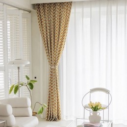 Rideau Chenille Sur Mesure, Imprimé Nordique, Occultant