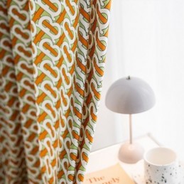 Rideau Chenille Sur Mesure, Imprimé Nordique, Occultant