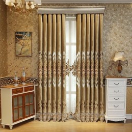 Rideau Brodé En Chenille Sur Mesure, Semi-Occultant, Motif Floral Européen, Pour Salon Et Chambre À Coucher
